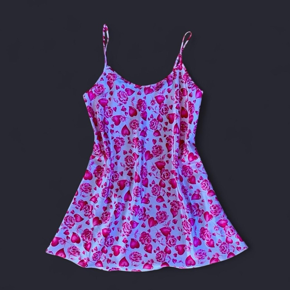 Pink Heart & Rose Slip Dress